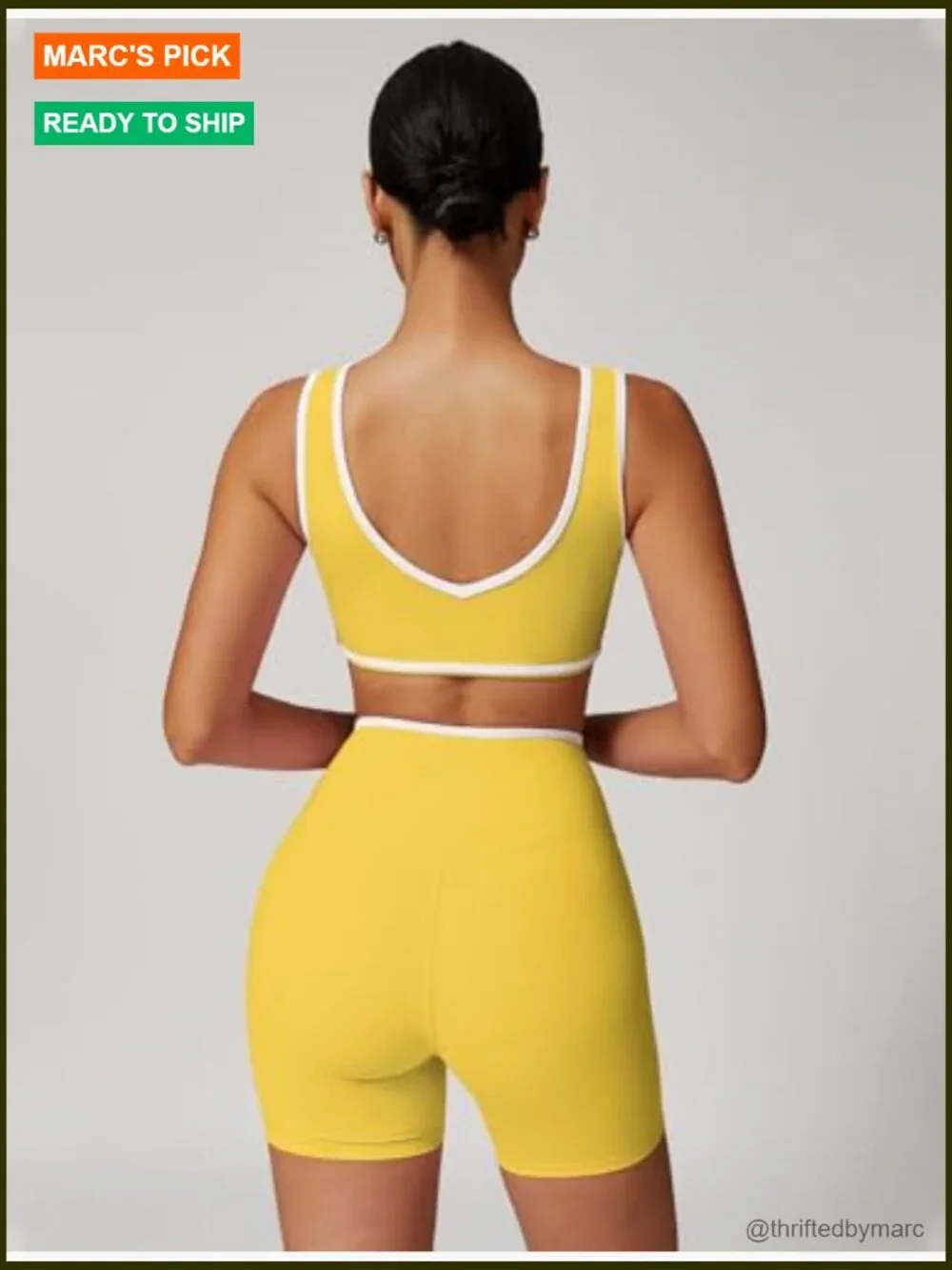 Large 2-Piece Workout Set Sports Bra Butt Lifting Shorts Activewear - Picture 4 of 7